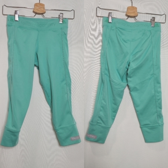 Stella McCartney x Adidas The Essential‎ 3/4 Tight Leggings Shimmer Green XS - Picture 1 of 10